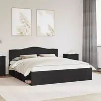 Lova Lovos rėmas Juoda 180 x 200 cm Kietos pušies mediena