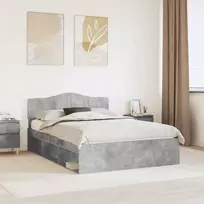 Lova Lovos rėmas Betono pilka 150 x 200 cm Kietos pušies mediena