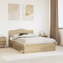 Lova Lovos rėmas Sonoma ąžuolas 150 x 200 cm Kietos pušies mediena