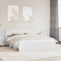 Lova Lovos rėmas su galvūgalio Balta 180 x 200 cm Apdirbta mediena
