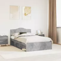 Lova Lovos rėmas Betono pilka 135 x 190 cm Kietos pušies mediena