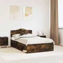 Lova Lovos rėmas Rūkyta ąžuolas 120 x 190 cm Kietos pušies mediena