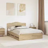 Lova Lovos rėmas Sonoma ąžuolas 150 x 200 cm Inžinerinė mediena