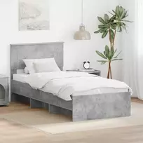 Lova Lovos rėmas Betono pilka 90 x 200 cm Apdirbta mediena