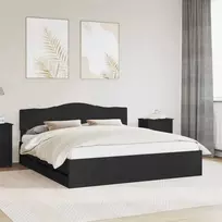 Lova Lovos rėmas su stalčių Juoda 180 x 200 cm Inžinerinė mediena