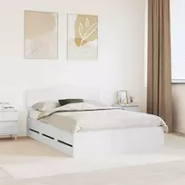 Lova Lovos rėmas su stalčių Balta 140 x 190 cm Inžinerinė mediena