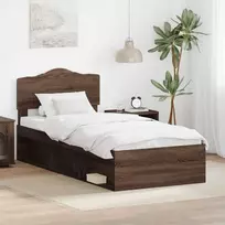 Lova Lovos rėmas Rudas ąžuolas 100 x 200 cm Kietos pušies mediena