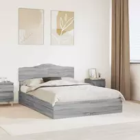 Saugos lova Pilkas Sonoma 160 x 200 cm Apdirbta mediena