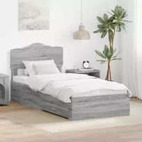 Lova Lovos rėmas Pilkas Sonoma 90 x 200 cm Apdirbta mediena