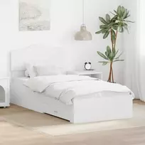 Lova Lovos rėmas su galvūgalio Balta 90 x 190 cm Apdirbta mediena