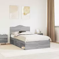 Lova Lovos rėmas Pilkas Sonoma 120 x 200 cm Kietos pušies mediena