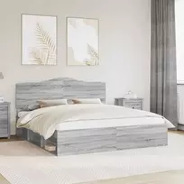Lova Lovos rėmas Pilkas Sonoma 180 x 200 cm Kietos pušies mediena