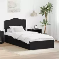 Saugos lova su stalčių Juoda 100 x 200 cm Apdirbta mediena