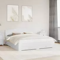 Lova Lovos rėmas su galvūgalio Balta 180 x 200 cm Apdirbta mediena