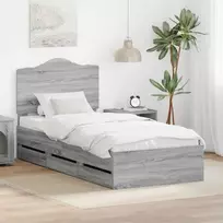 Lova Lovos rėmas Pilka Sonoma 90 x 200 cm Inžinerinė mediena