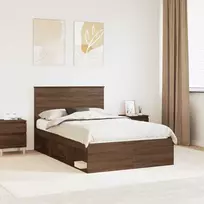Lova Lovos rėmas Rudas ąžuolas 120 x 200 cm Kietos pušies mediena