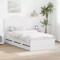 Lova Lovos rėmas su stalčių Baltas 90 x 190 cm Inžinerinė mediena