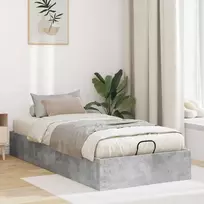 Lova Otomano lovos rėmas Betono Pilka 75,5 x 190 cm Dirbtinė mediena