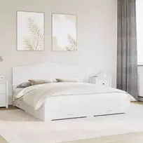 Lova Lovos rėmas su galvūgalio Balta 180 x 200 cm Apdirbta mediena