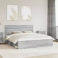 Lova Lovos rėmas Pilkas Sonoma 180 x 200 cm Kietos pušies mediena