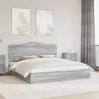 Saugos lova Pilkas Sonoma 180 x 200 cm Apdirbta mediena
