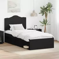 Lova Lovos rėmas Juoda 90 x 200 cm Kietos pušies mediena