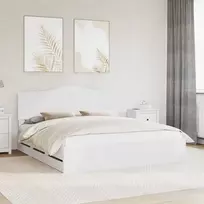 Lova Lovos rėmas su stalčių Balta 200 x 200 cm Inžinerinė mediena