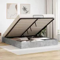 Lova Otomano lovos rėmas Betono Pilka 160 x 200 cm Dirbtinė mediena