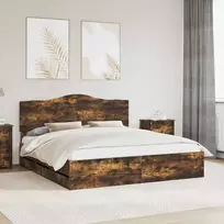 Lova Lovos rėmas Dūminio ąžuolo 180 x 200 cm Inžinerinė mediena