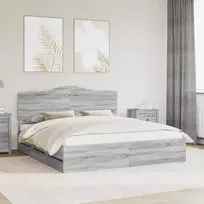 Lova Lovos rėmas Pilka sonoma ąžuolo 180 x 200 cm Inžinerinė mediena