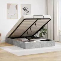 Lova Otomano lovos rėmas Betono Pilka 150 x 200 cm Dirbtinė mediena