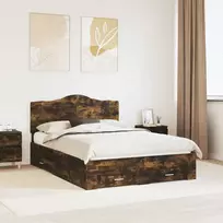 Lova Lovos rėmas Rūkyta ąžuolas 140 x 190 cm Apdirbta mediena
