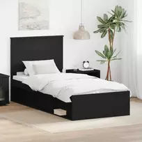 Lova Lovos rėmas Juoda 90 x 200 cm Kietos pušies mediena