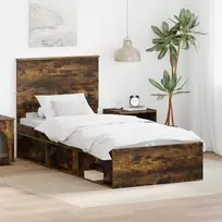 Lova Lovos rėmas Rūkyta ąžuolas 90 x 200 cm Kietos pušies mediena