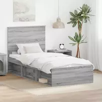 Lova Lovos rėmas Pilkas Sonoma 90 x 200 cm Kietos pušies mediena