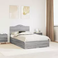 Lova Lovos rėmas Pilkas Sonoma 120 x 200 cm Apdirbta mediena