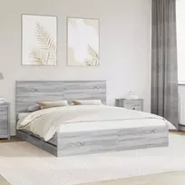 Lova Lovos rėmas Pilkas Sonoma 180 x 200 cm Inžinerinė mediena