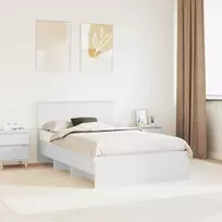 Lova Lovos rėmas su galvūgalio Balta 120 x 123 cm Apdirbta mediena