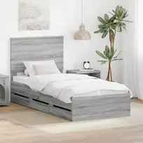 Lova Lovos rėmas Pilkas Sonoma 90 x 200 cm Inžinerinė mediena