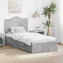 Lova Lovos rėmas Betono pilka 70 x 190 cm Apdirbta mediena
