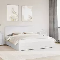 Lova Lovos rėmas su galvūgalio Balta 180 x 200 cm Apdirbta mediena