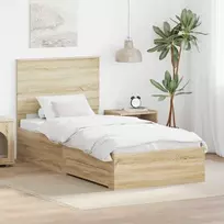 Lova Lovos rėmas Sonoma ąžuolas 90 x 200 cm Apdirbta mediena