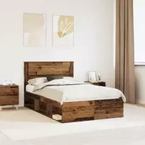 Lova Lovos rėmas Senas medis 135 x 190 cm Kietos pušies mediena