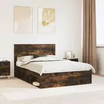 Lova Lovos rėmas Rūkyta ąžuolas 160 x 200 cm Kietos pušies mediena