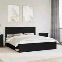 Lovos rėmas Paprastas Juoda 200 x 200 cm Kietos pušies mediena