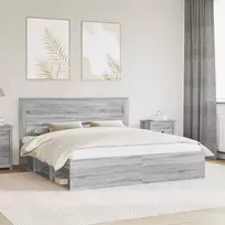 Lova Lovos rėmas Pilkas Sonoma 180 x 200 cm Kietos pušies mediena