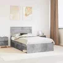 Lova Lovos rėmas Betoninė 120 x 200 cm Kietos pušies mediena