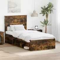 Lova Lovos rėmas Rūkyta ąžuolas 90 x 200 cm Kietos pušies mediena