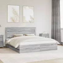 Lova Lovos rėmas Pilkas Sonoma 180 x 200 cm Inžinerinė mediena