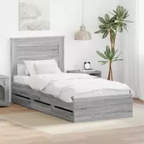 Lova Lovos rėmas Pilkas Sonoma 100 x 200 cm Inžinerinė mediena